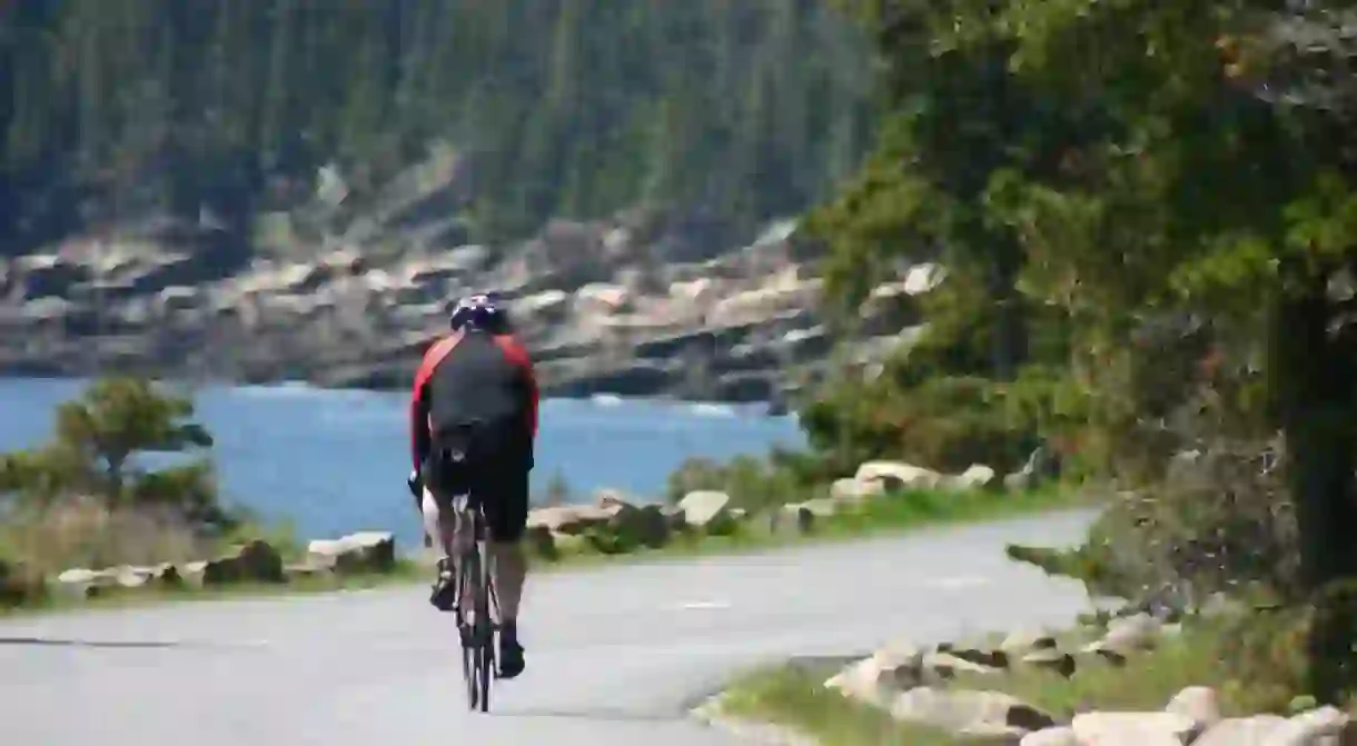 Siteseeing on a bicycle in Acadia National Park