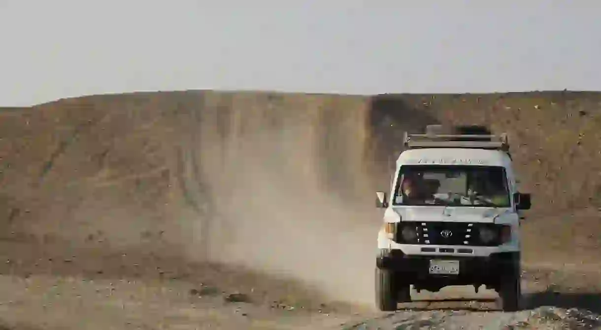 Jeep in a desert