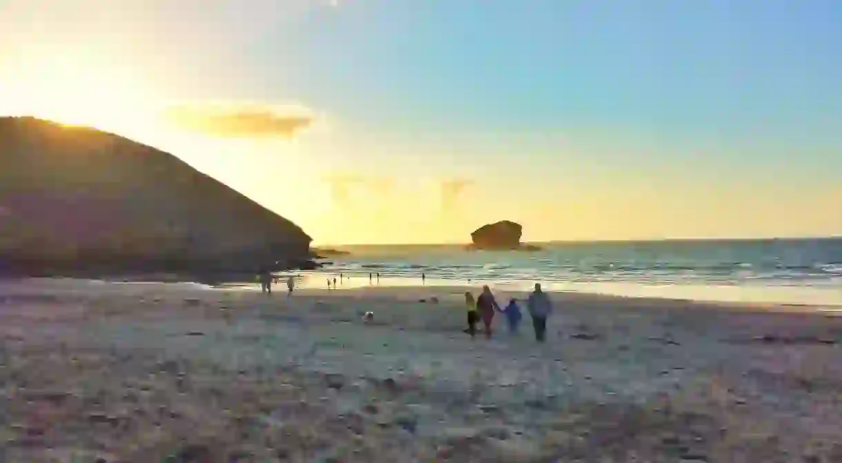 Portreath Beach at sunset