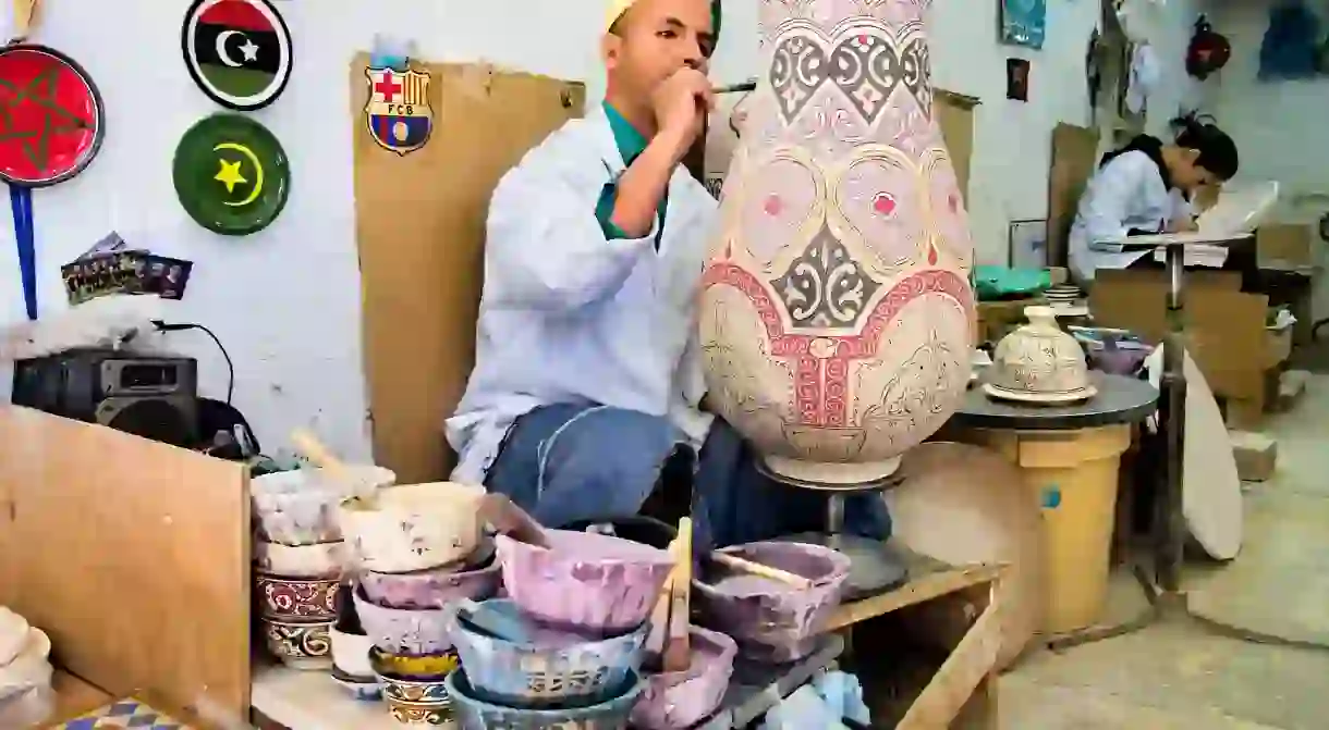 Inside a pottery workshop in Fes