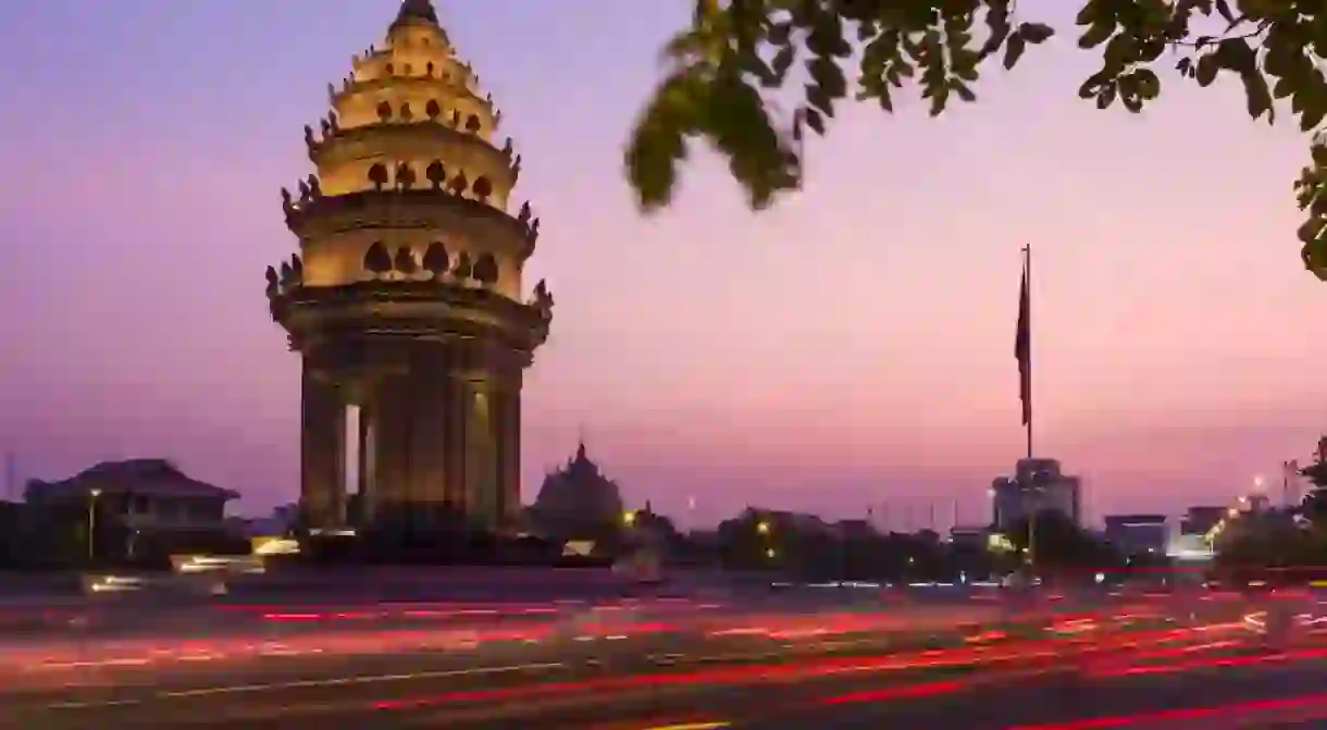 The Independence Monument in Phnom Penh is just one of historic cultural sights to take in in the Cambodian capital