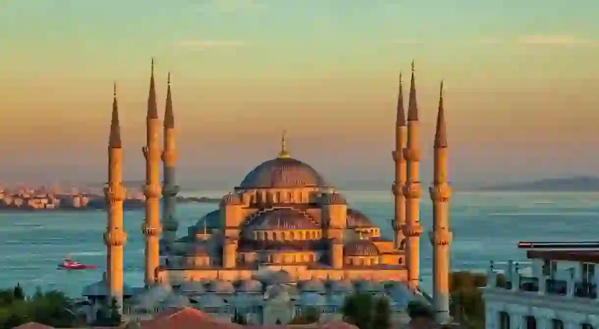 Blue Mosque in a glorious sunset, Istanbul