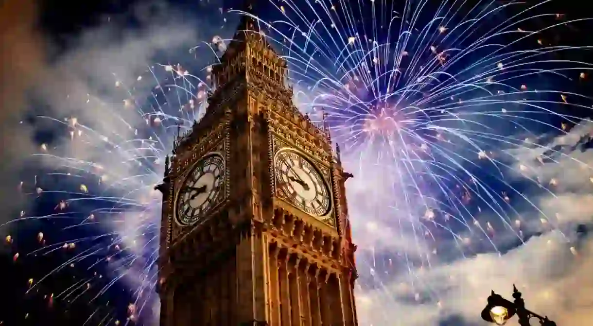 Fireworks around Big Ben