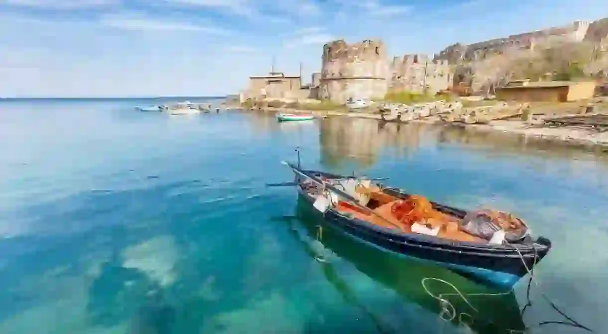 Old Harbor of Mytilini in Lesvos Island