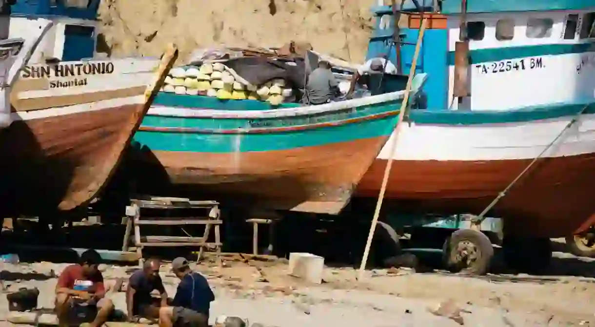 Fishermen after their morning catch