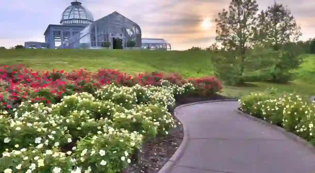 Conservatory and Rose Garden at Lewis Ginter Botanical Garden