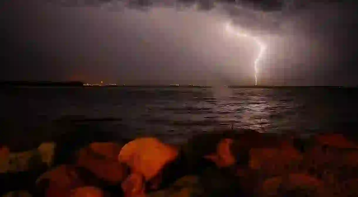 A lightening strike over Catatumbo bay