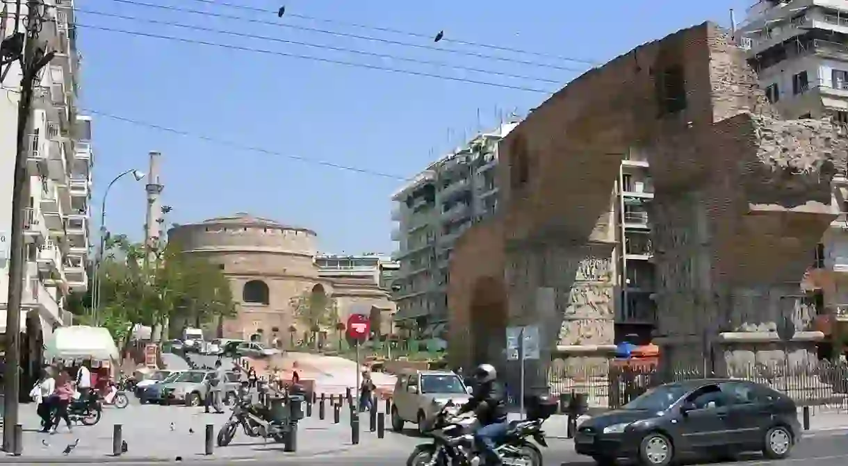 View of Arch and Rotonda of Galerius, Thessaloniki