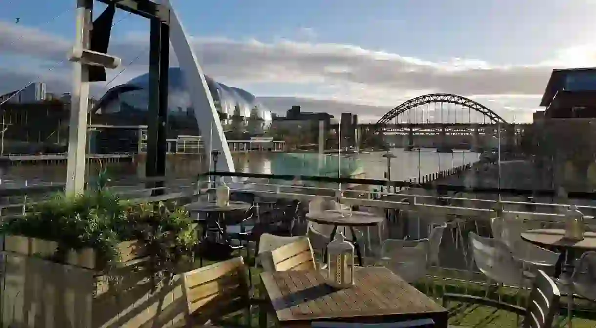 Outdoor terrace at Pitcher & Piano, Quayside