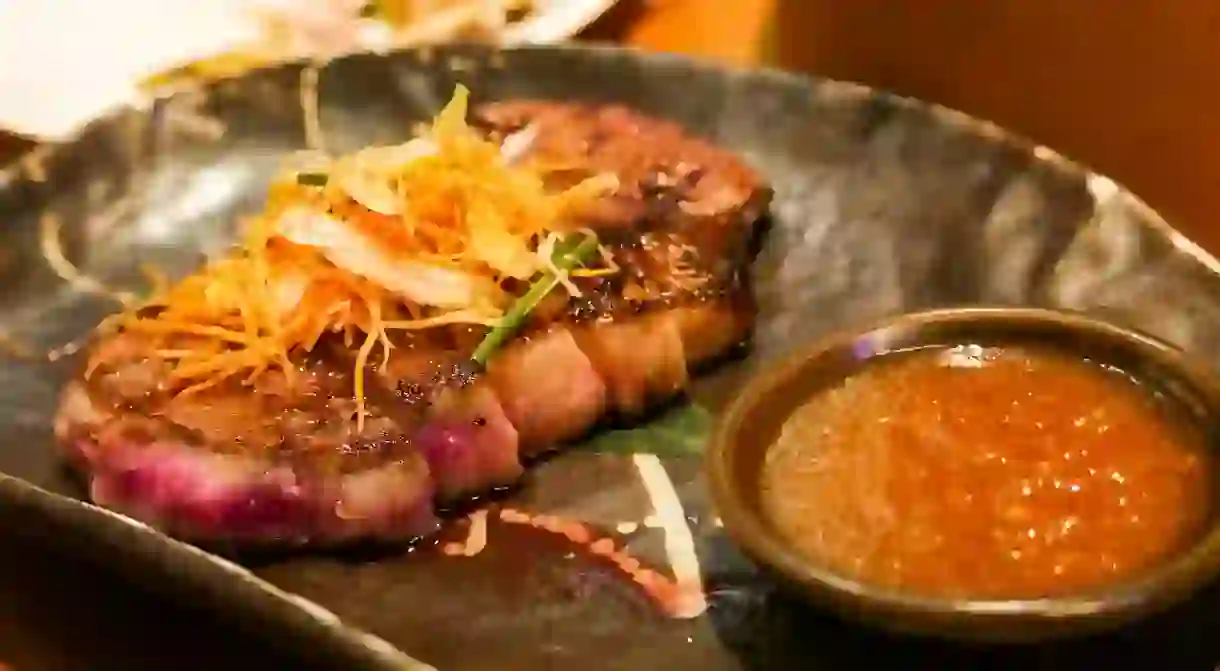 Rib Eye Steak, Wafu Dressing