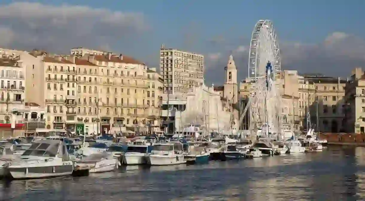 The Canebière in Marseille ends at the Old Port