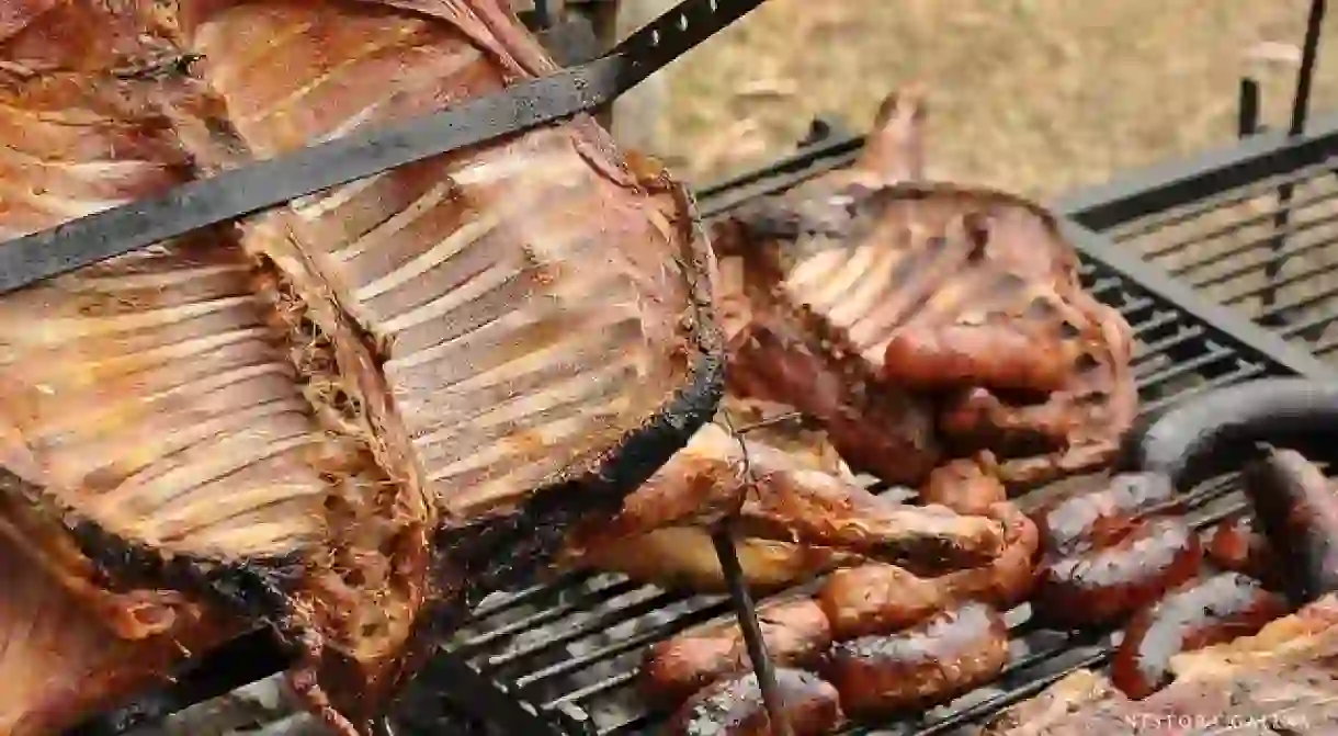 Asado, meats on the grill