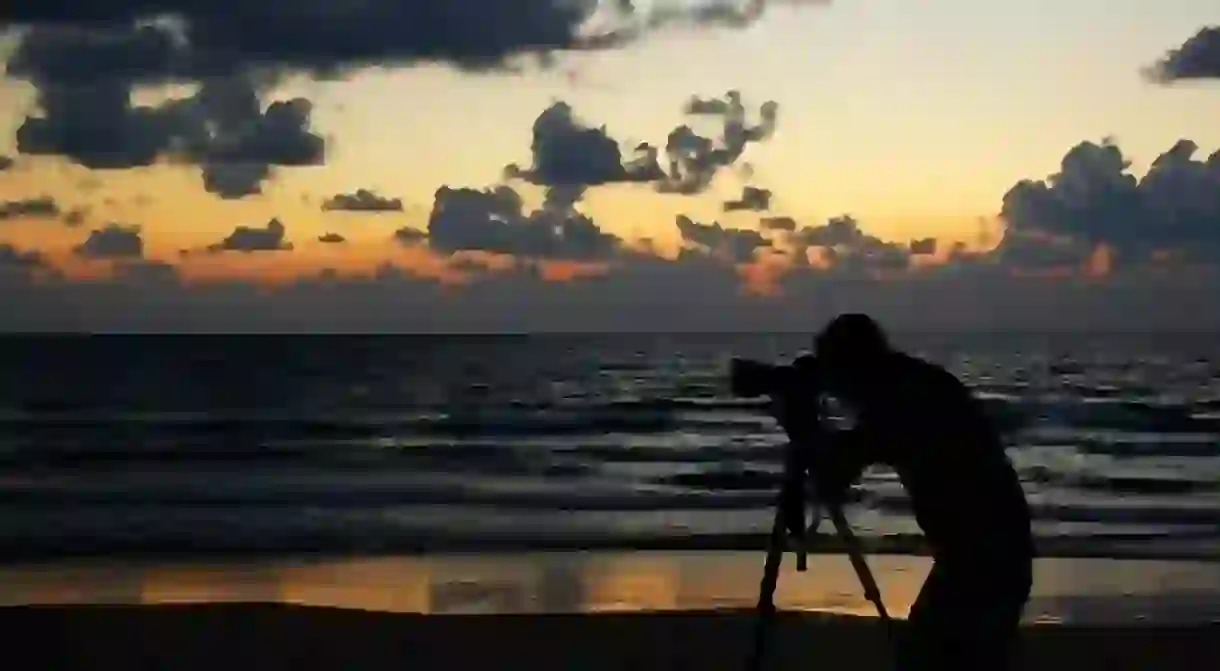 Camera on Tel Aviv beach