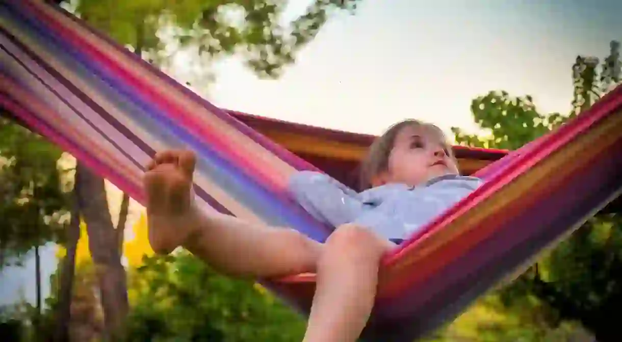 Girl in a hammock