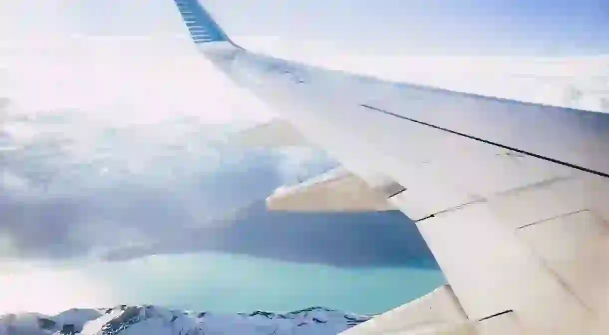 Plane flying over Patagonia