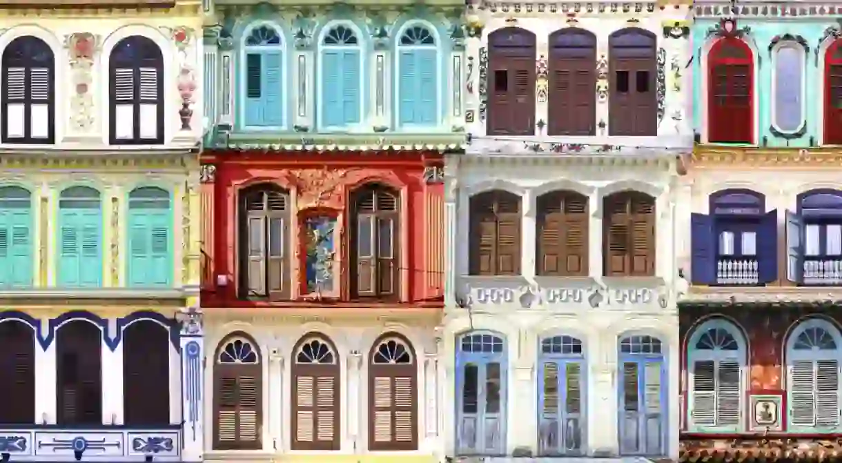 Antique windows at Junker walk, Maleka, Malaysia