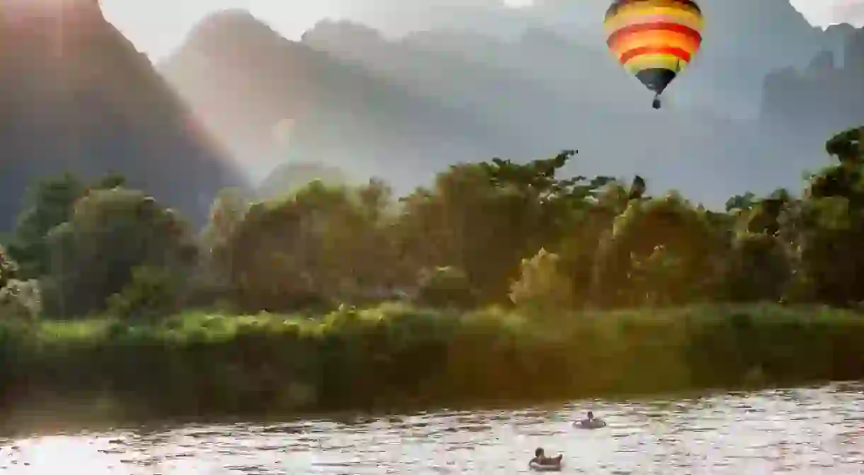 Beautiful landscape of Vang Vieng, Laos.