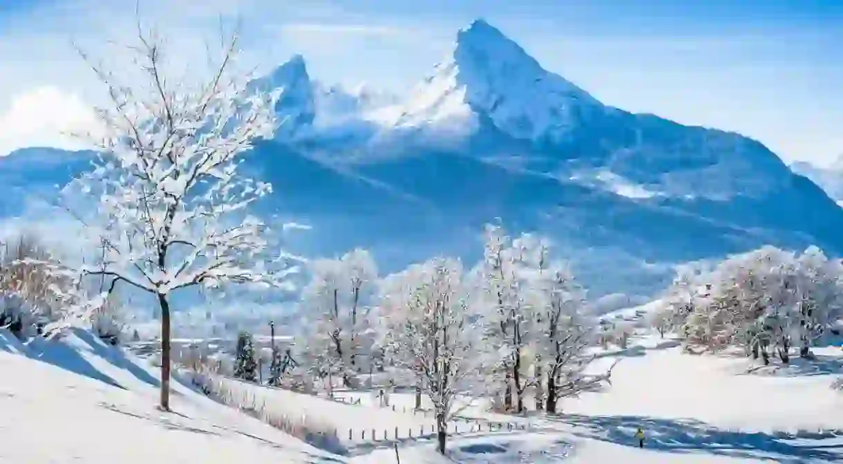 View of the Watzmann massif in the National Park Berchtesgadener Land