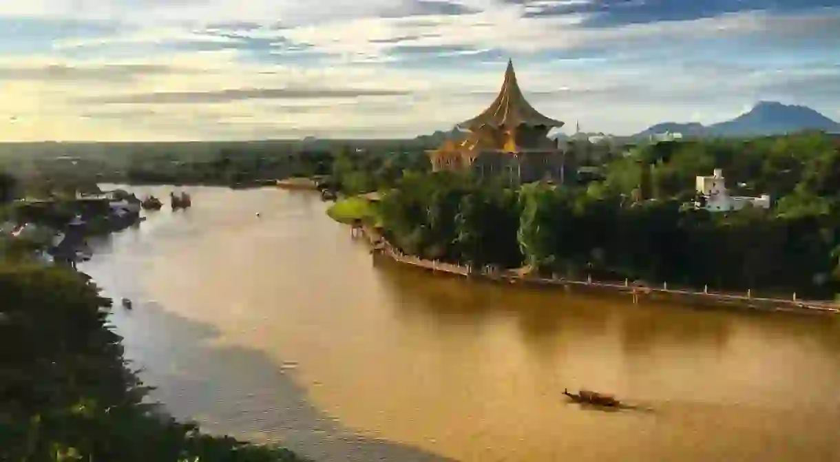 Fort Margherita can be seen next to the New Sarawak State Legislative Assembly Building