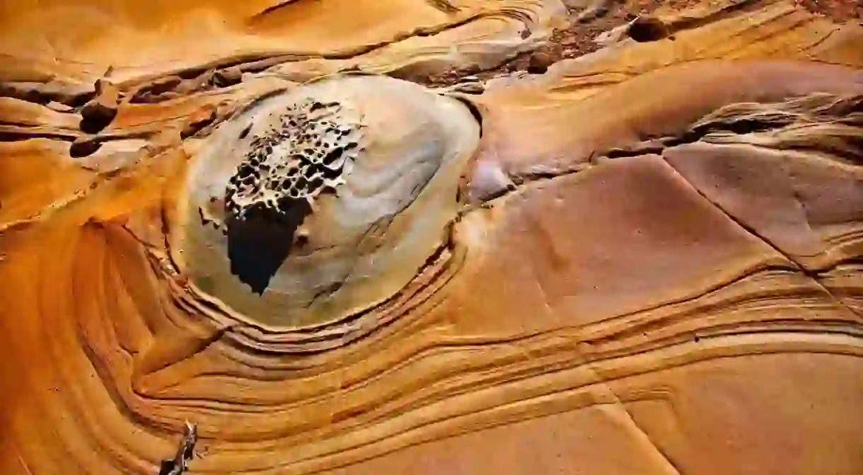 Amazing volcanic rocks at Faraklo beach, Lemnos