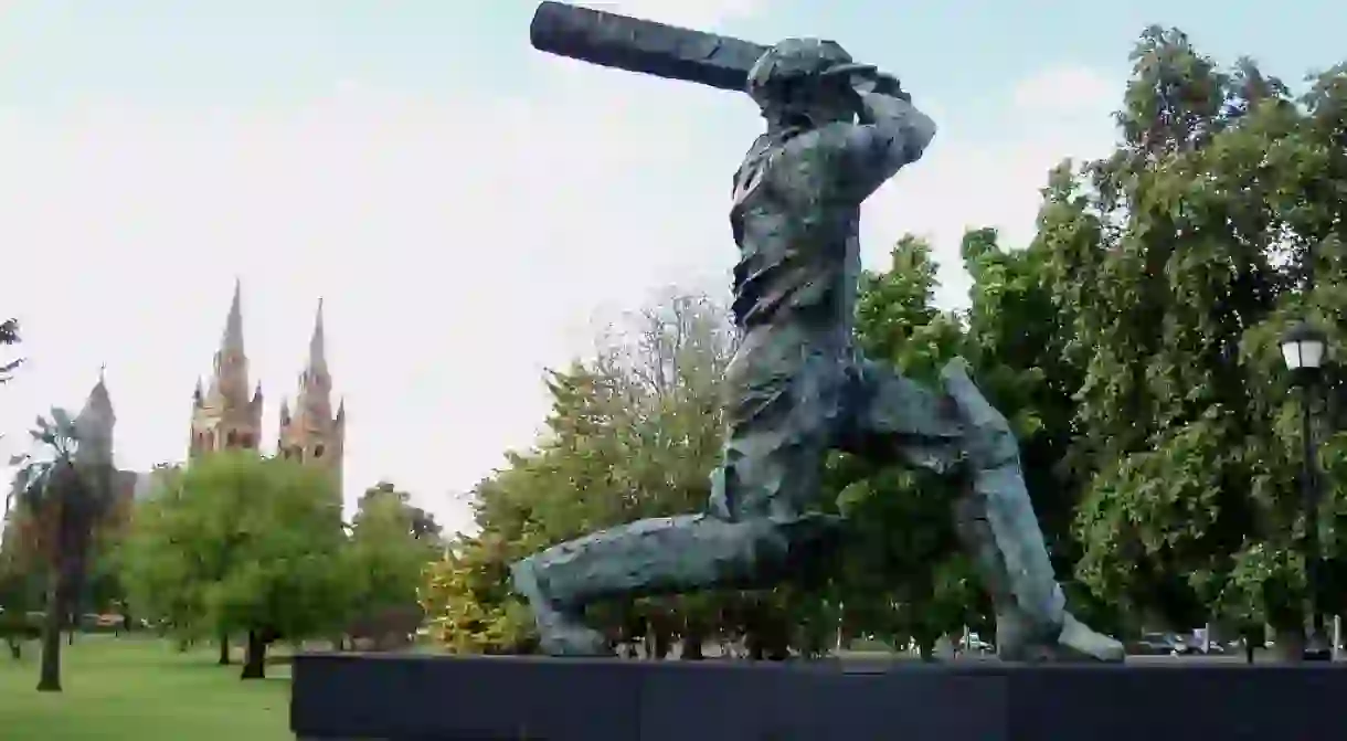 Statue of Sir Donald Bradman at the Adelaide Oval