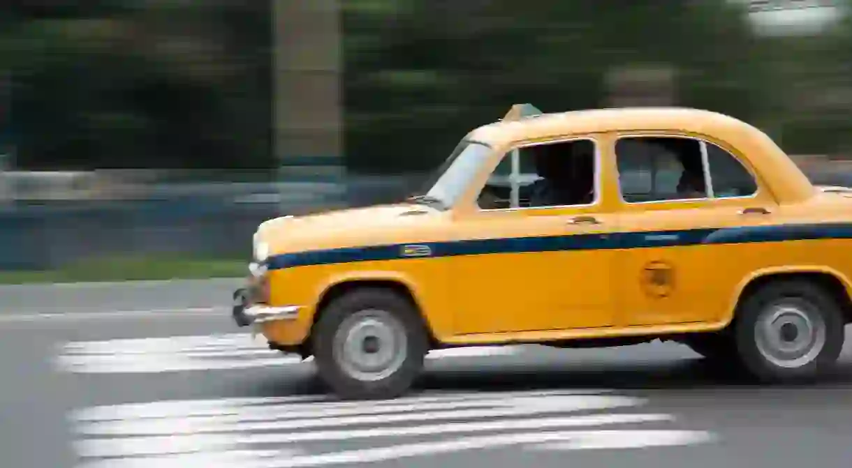 Yellow taxi in Kolkata