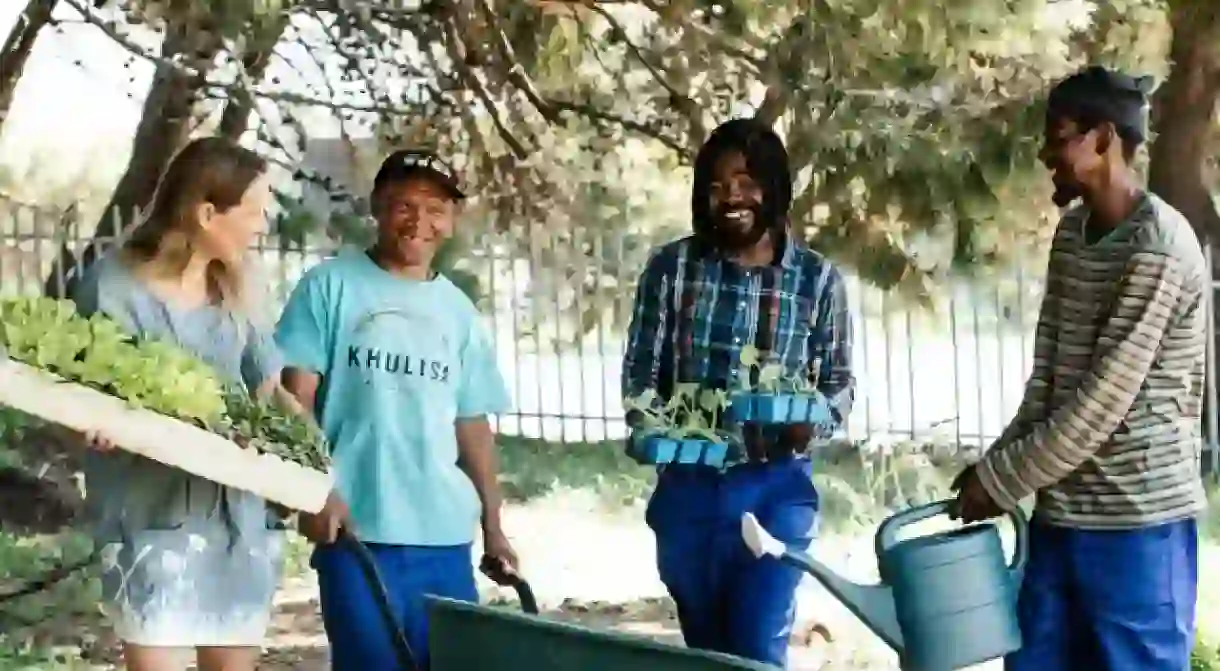 Jesse with Streetscapes farmers