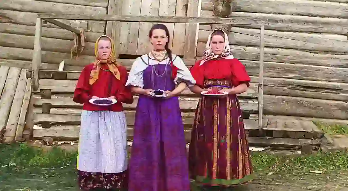 Peasant girls. Russian Empire