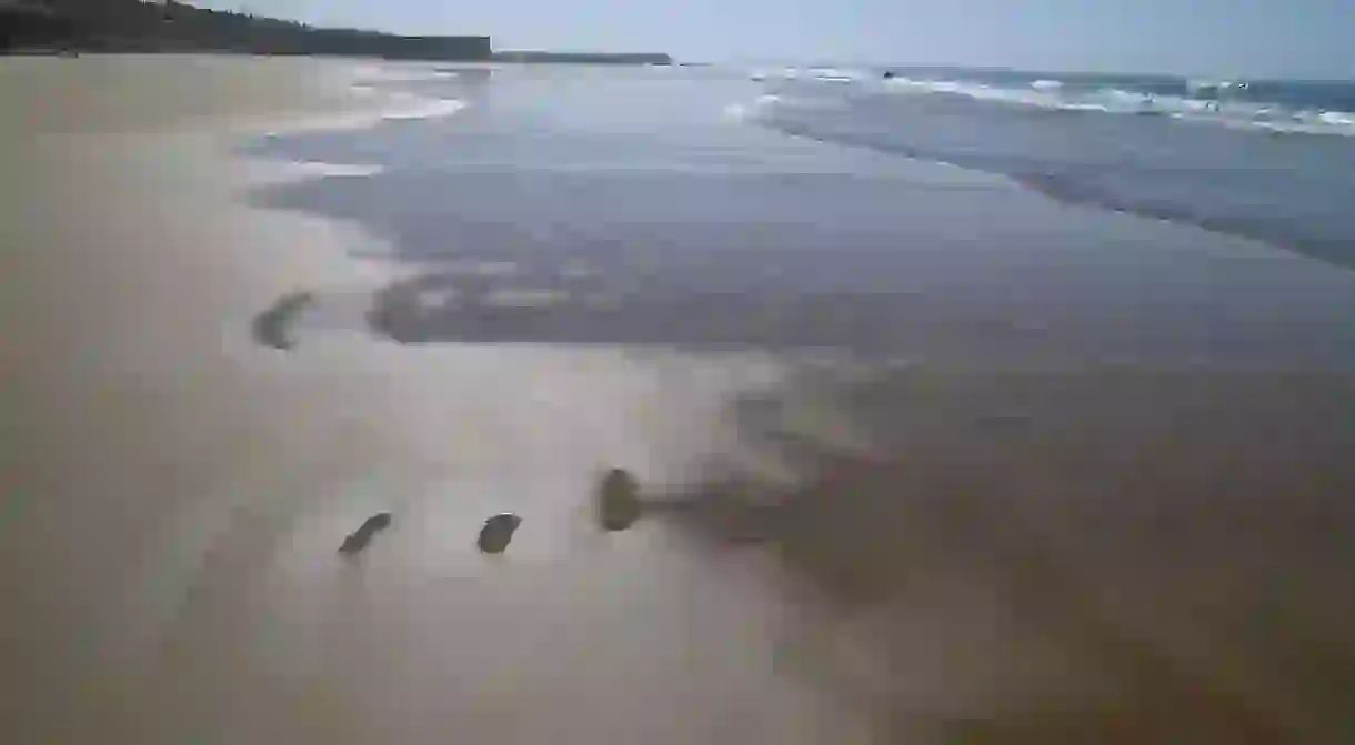 Untrodden, pristine sands on an Agadir beach