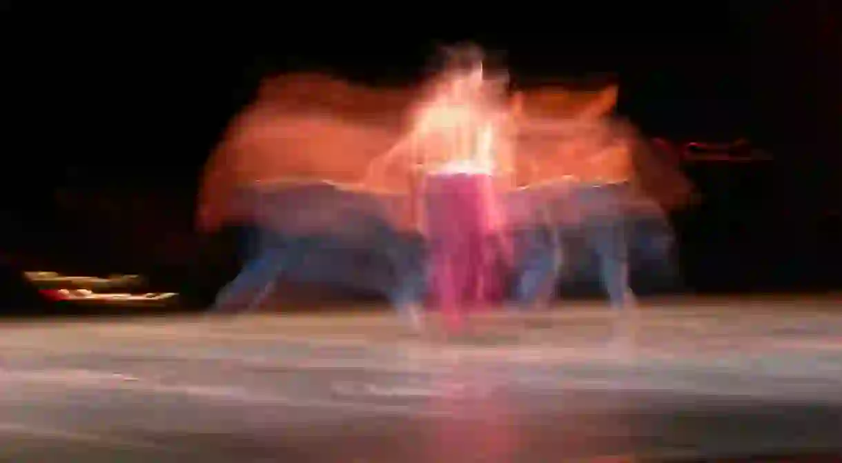 Cuban ballet dancer in motion