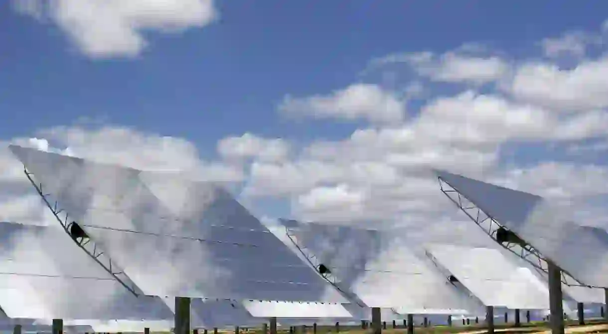 Mirrors on a solar power plant