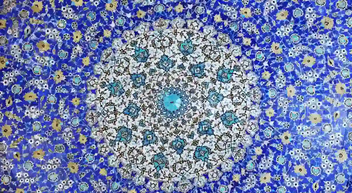 A beautiful mosaic in Isfahan, Iran; a growing hotspot for honeymoons