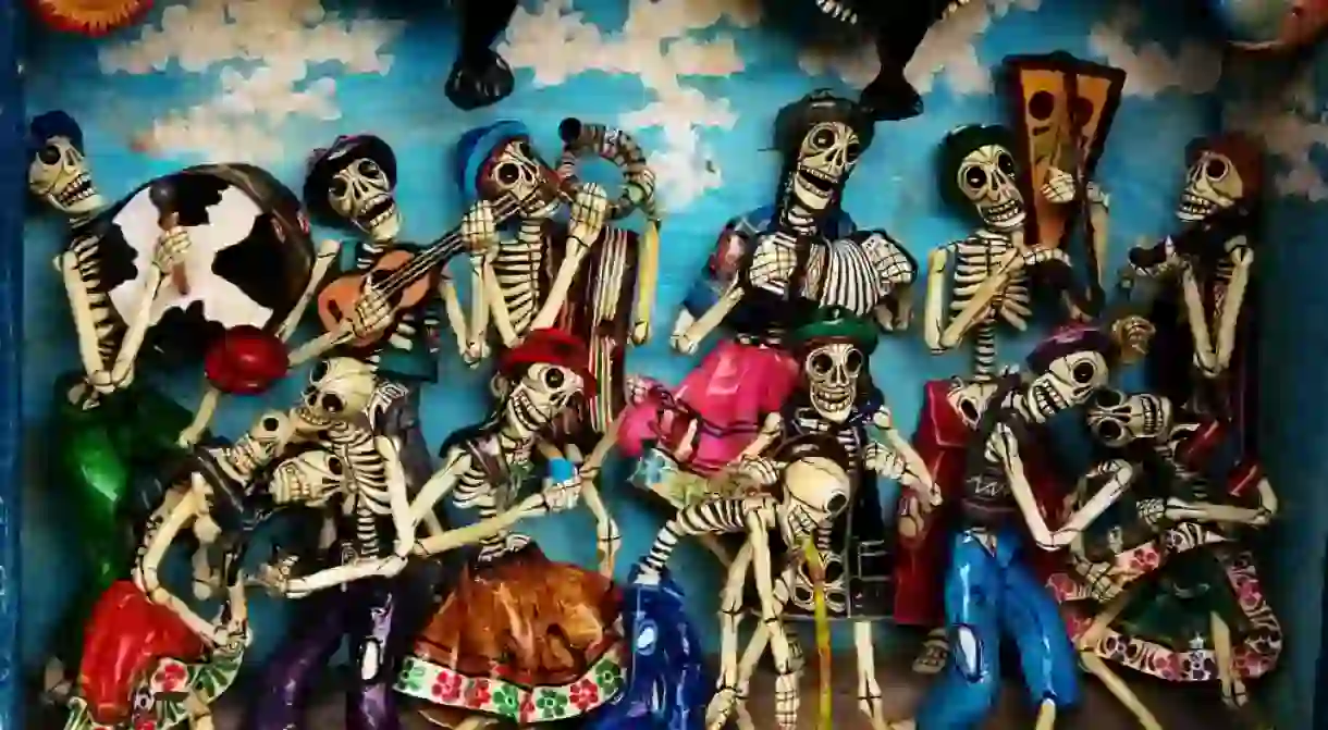 Mexican skeleton figurines