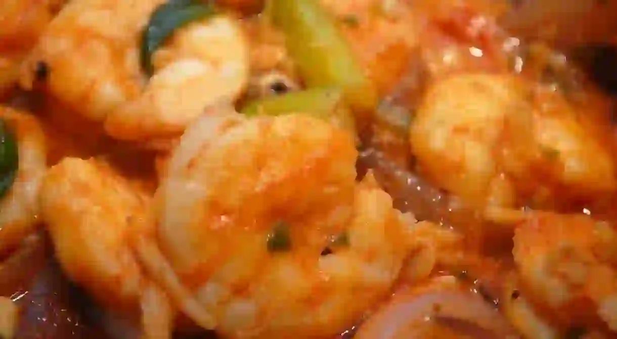 Spicy shrimp in chilli sauce