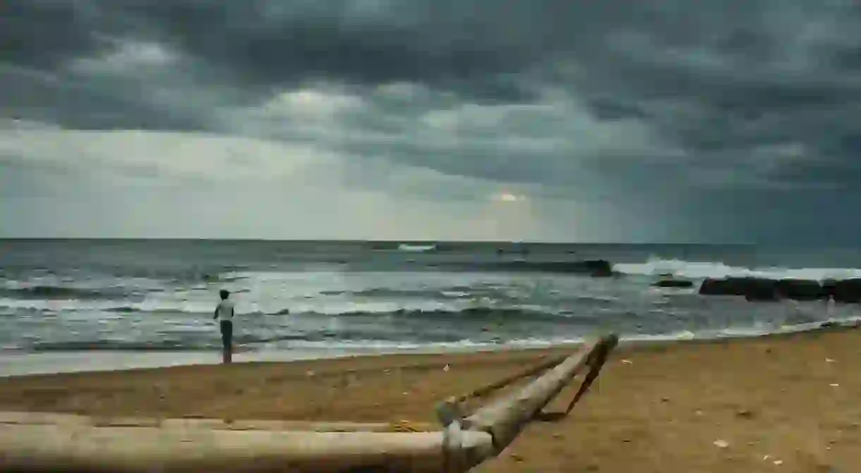 Chennais Kovalam Beach on a cloudy day