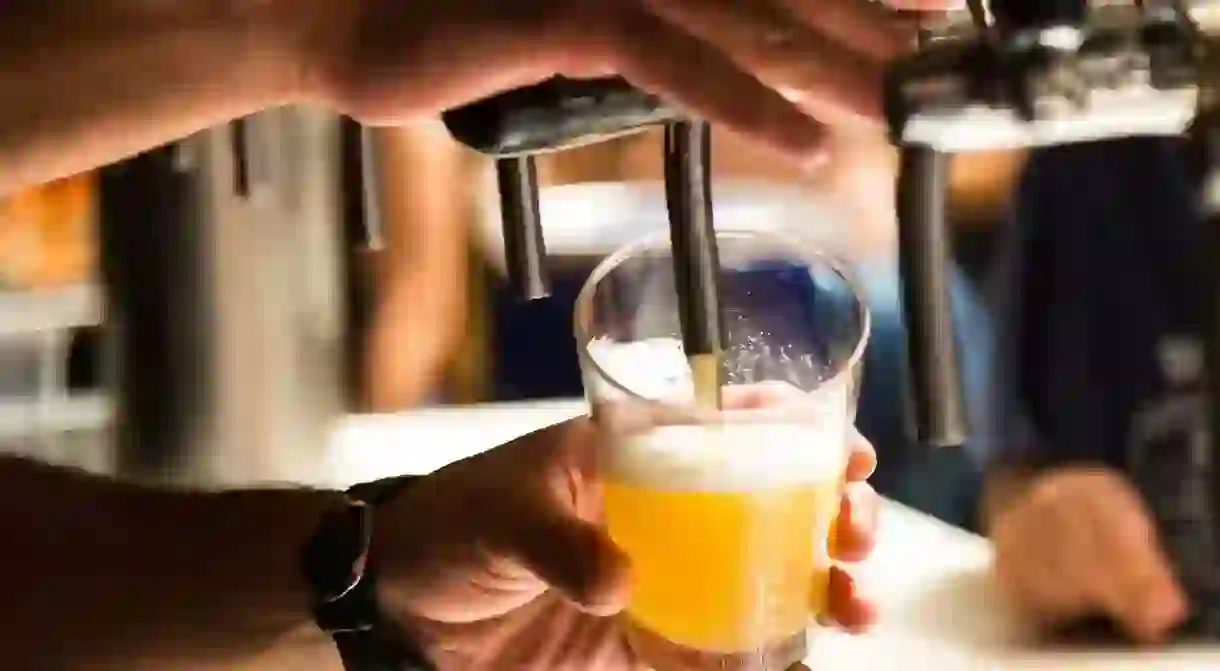 Pouring a pint of beer