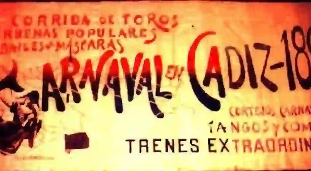 Poster announcing the Carnival of Cádiz of 1898