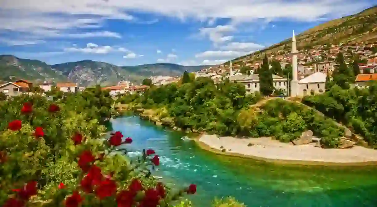 Mostar mosque in old town, Bosnia and Herzegovina