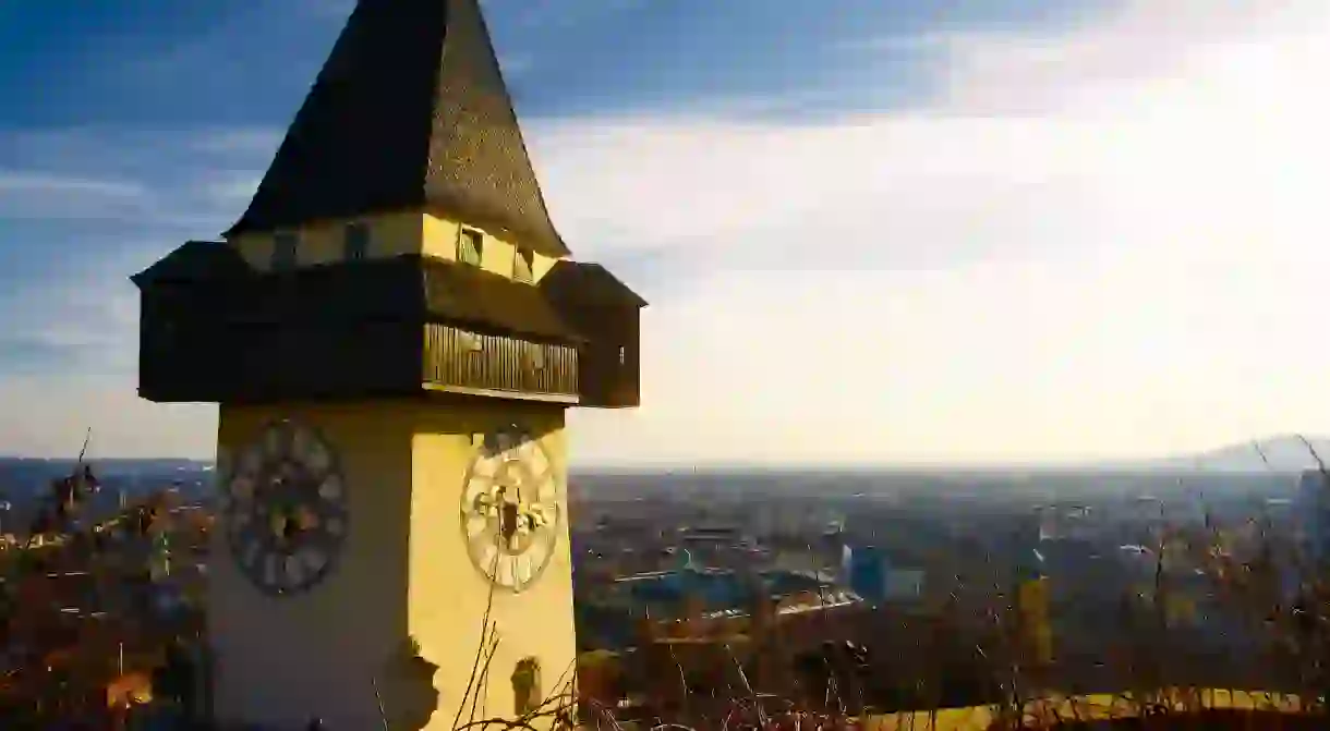 Clock tower in Graz, Austria