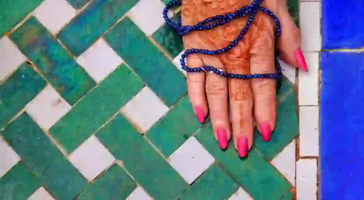 Moroccan tiling, henna, and beads