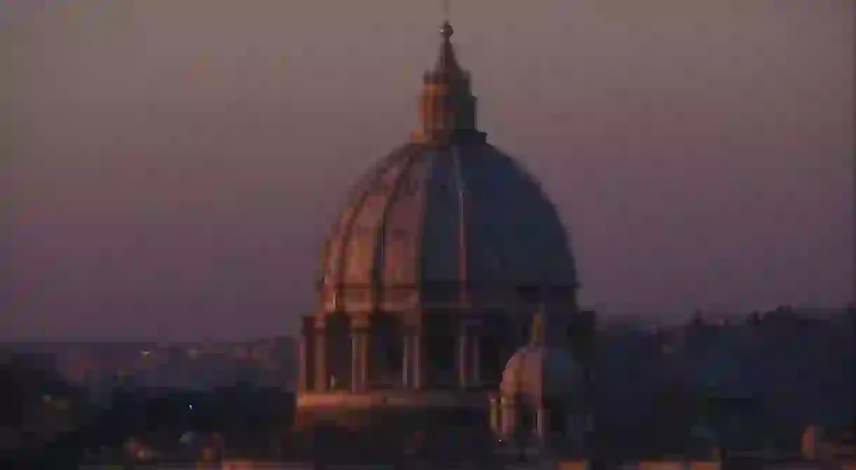 The dome of St. Peters at dusk