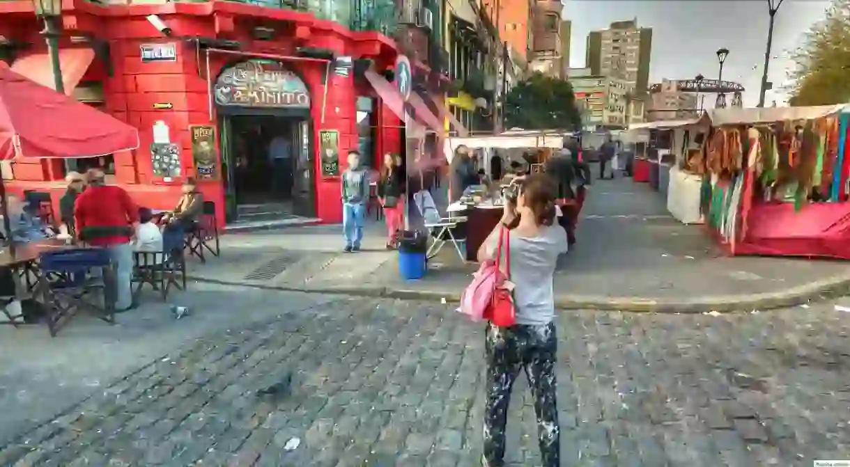 Colourful scenes in La Boca, Buenos Aires, one of South Americas shopping capitals