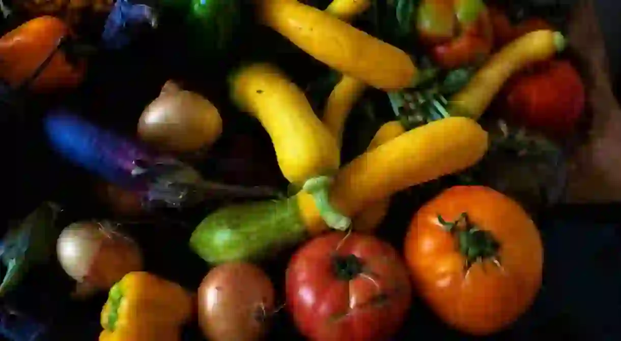 All the ingredients that make up ratatouille, a classic southern French dish