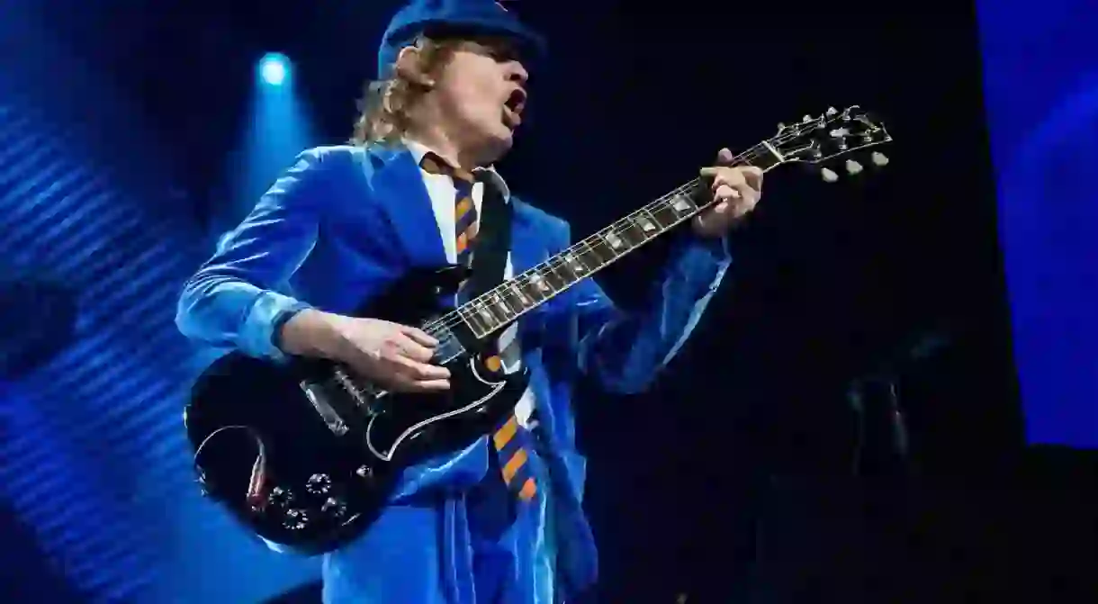 Angus Young of AC/DC at a 2016 concert