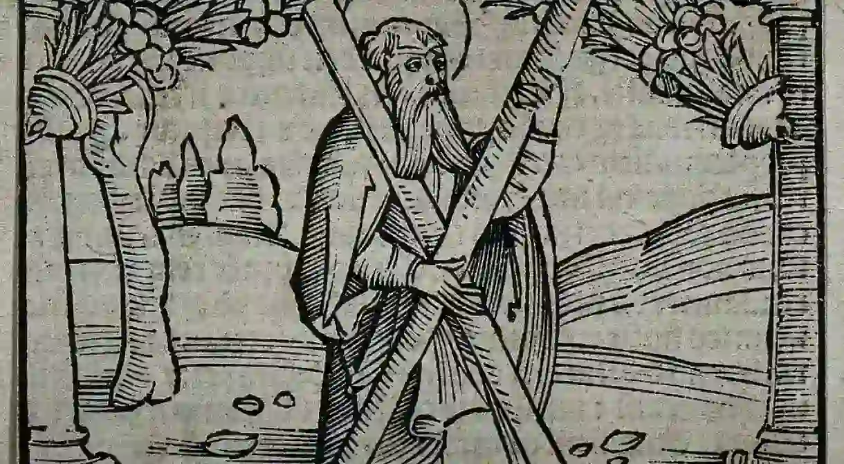 Saint Andrew Wood Engraving