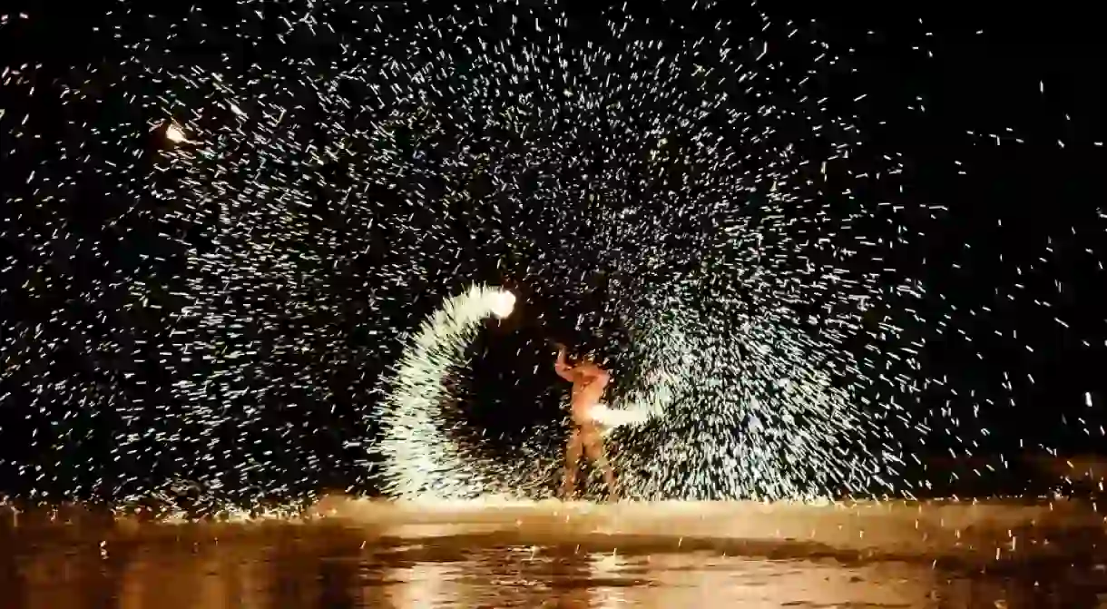 A Firestarter performs on Koh Samet Island