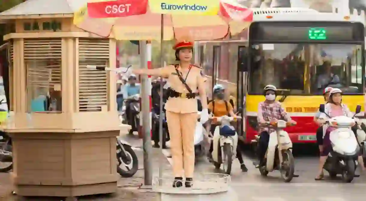 Police officer in Hanoi, Vietnam