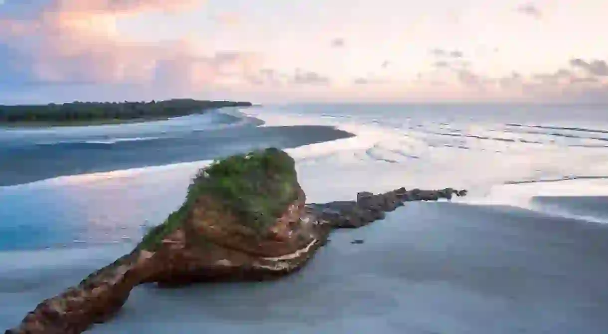 Small charming fishing village of Mompiche, Ecuadorian Pacific coastline