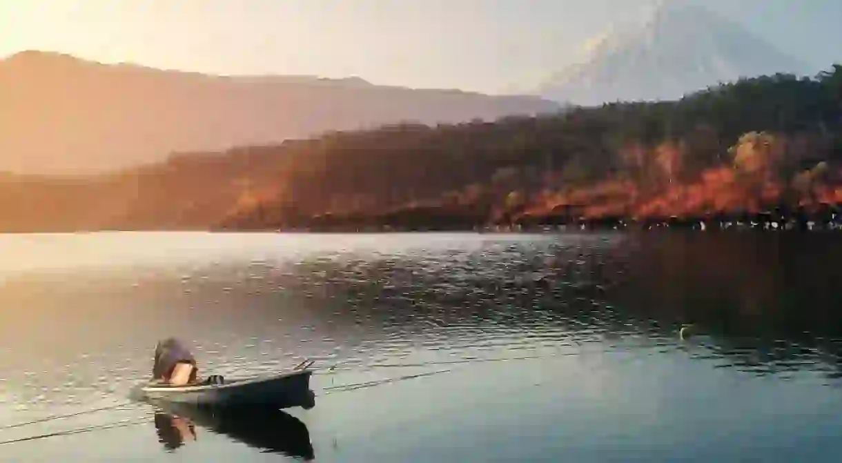 Mount Fuji from the shores of Saiko