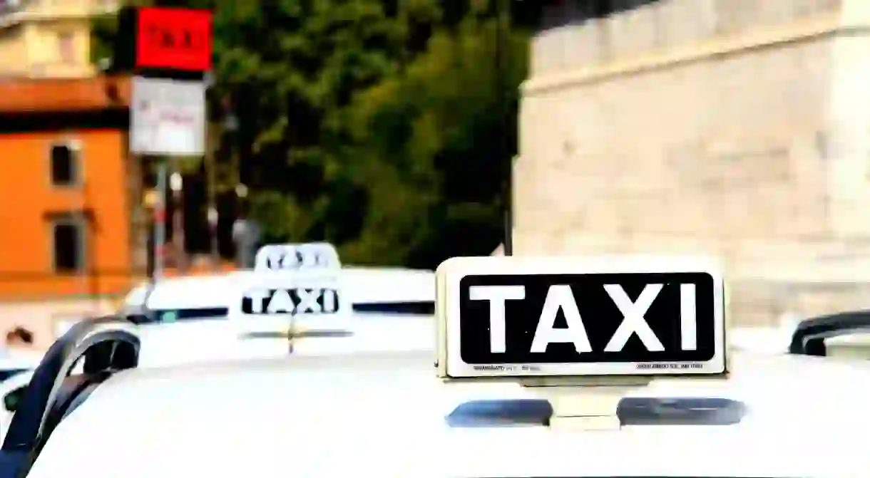 A taxi rank in Rome